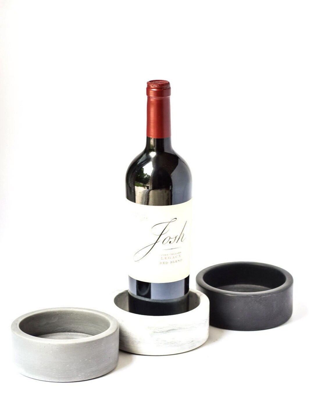 Concrete Wine Bottle Coaster Wine Bottle Holder Minimalist Kitchen