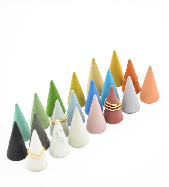 Ring Holder Engagement Ring Stand Ring Cone Jewelry Display  Minimalist Concrete Bridesmaid Gift Jewlery Holder Modern - Main Image