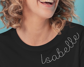 Embroidered Woman Shirt, Personalized Women Shirt, Personalized Mother Shirt, Custom Name Shirt, Custom Embroidery Women Shirt