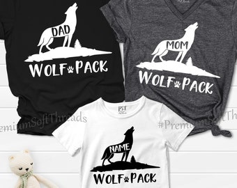 Wolf Pack Shirts Papa Wolf Matching Family Outfit Mama Wolf Family Matching T-Shirts Family Wolf Pack Tees 20012215 Family Shirts
