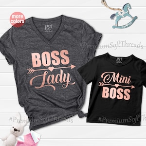 Boss Lady and Mini Boss Shirt, Mommy and Me Shirts, Matching Mother Daughter Outfit, Mom and Son Matching Outfits, Gift for Mom, Mom Shirt