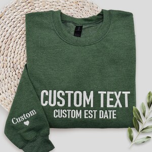 Custom Embroidered Crewneck Sweatshirt, Personalized Sweater, Custom Name Shirt, Custom Text Hoodie, Mom Pullover, Mother&#39;s Day Gift