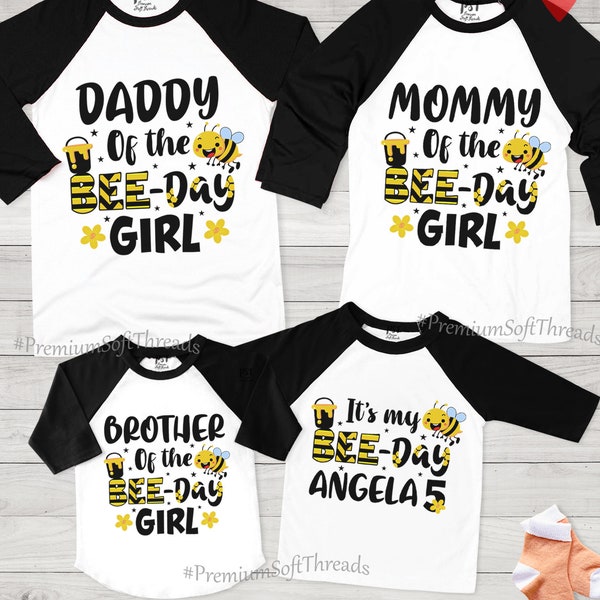 Family Matching Birthday Raglan Shirt, Bee Birthday Raglan Shirt, Personalized Bee Day Shirt, Family Bee Birthday Raglan, Birthday Boy Girl