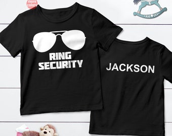 Custom Name Ring Security Shirt, Ring Bearer Shirt, Ring Bearer T-shirt, Custom Ring Security Shirts, Ring, Boys Wedding T-Shirt