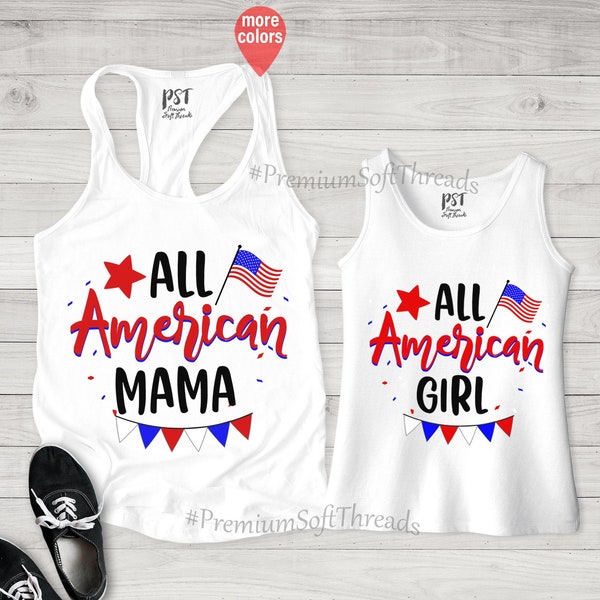 All American Mama Tanks, Matching Mom And Me Tanks, 4th Of July Tanks, All American Girl Tanks, Mommy And Me Outfits, Independence Day Tanks