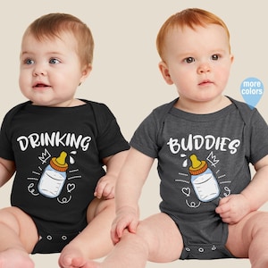 Drinking Buddies Bodysuit, Funny Twins Bodysuit, Cute Twin Baby Shirt, Twin Bodysuit, Baby Boy, Baby Girl, Drinking Buddies Baby Shirt