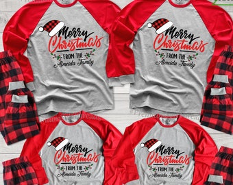 Merry Christmas With Family Raglan, Family Christmas Baseball Shirt, Santa Christmas Raglan, Buffalo Plaid Xmas Raglan, Matching Xmas Raglan