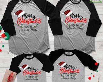 Merry Christmas Raglan, Family Christmas Baseball Shirt, Santa Christmas Raglan, Christmas Buffalo Plaid Raglan, Matching Christmas Shirt