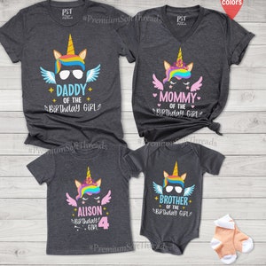 Custom Unicorn Birthday Shirt, Family Matching Custom Birthday Shirt, Personalized Birthday Shirt, Personalized Unicorn Family Shirt