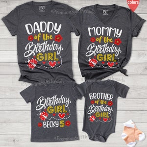 Matching Family Birthday Girl Shirts, Ladybug Birthday Girl Shirt, Personalized Birthday Girl Shirt, Ladybug Birthday Party Shirts