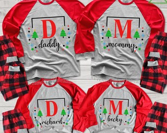 Matching Family Christmas Raglan, Christmas Raglan with Name, Personalized Family Christmas Baseball Shirt, Family Xmas Holiday Raglan