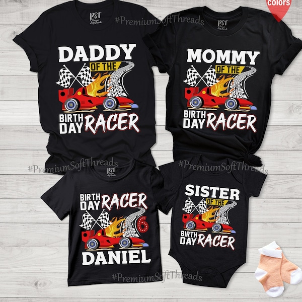 Racer Family Birthday Shirt, Custom Family Birthday Shirt, Race Car Birthday Boy Shirt, Matching Family Birthday Racer Shirt, Race Car Gift