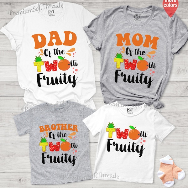 Twotti Fruity Birthday Shirt, Matching Family Shirt, Twotti Fruity Birthday Shirt, 2nd Birthday Outfit, Dad Mom Of The Birthday Party Shirt