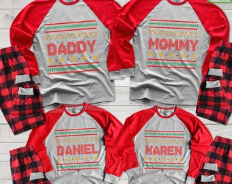 Ugly Themed Raglan, Matching Family Christmas Raglan, Matching Christmas Family Baseball Shirt, Mommy Daddy Baby Christmas Raglan