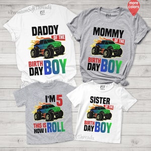 Monster Truck Birthday Shirt, Birthday Boy Monster Truck Shirt, Family Birthday Truck Shirt, Custom This Is How I Roll Birthday Shirt