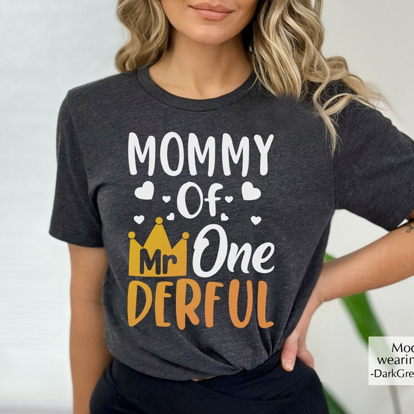 Mommy Of Mr One Derful Shirt, First Birthday Party Shirt, Gift For Mom, Proud Mama T-Shirt, Birthday Mom T-Shirt, Mr Wonderful Shirt