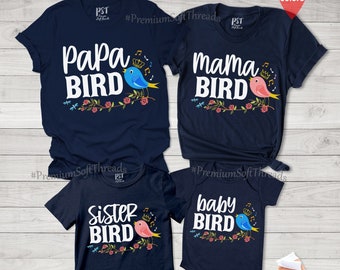 Matching Family Bird Shirt, Mama Bird Shirt, Papa Bird Shirt, Sister Bird, Brother Bird, Baby Bird Bodysuit, Baby Announcement Shirt