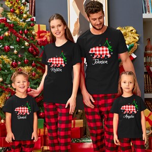 Custom Matching Plaid Bear Family Christmas Shirt, Red Plaid Xmas Shirt, Christmas Family Plaid Shirt, Mama Bear Shirt, Plaid Bear Shirt