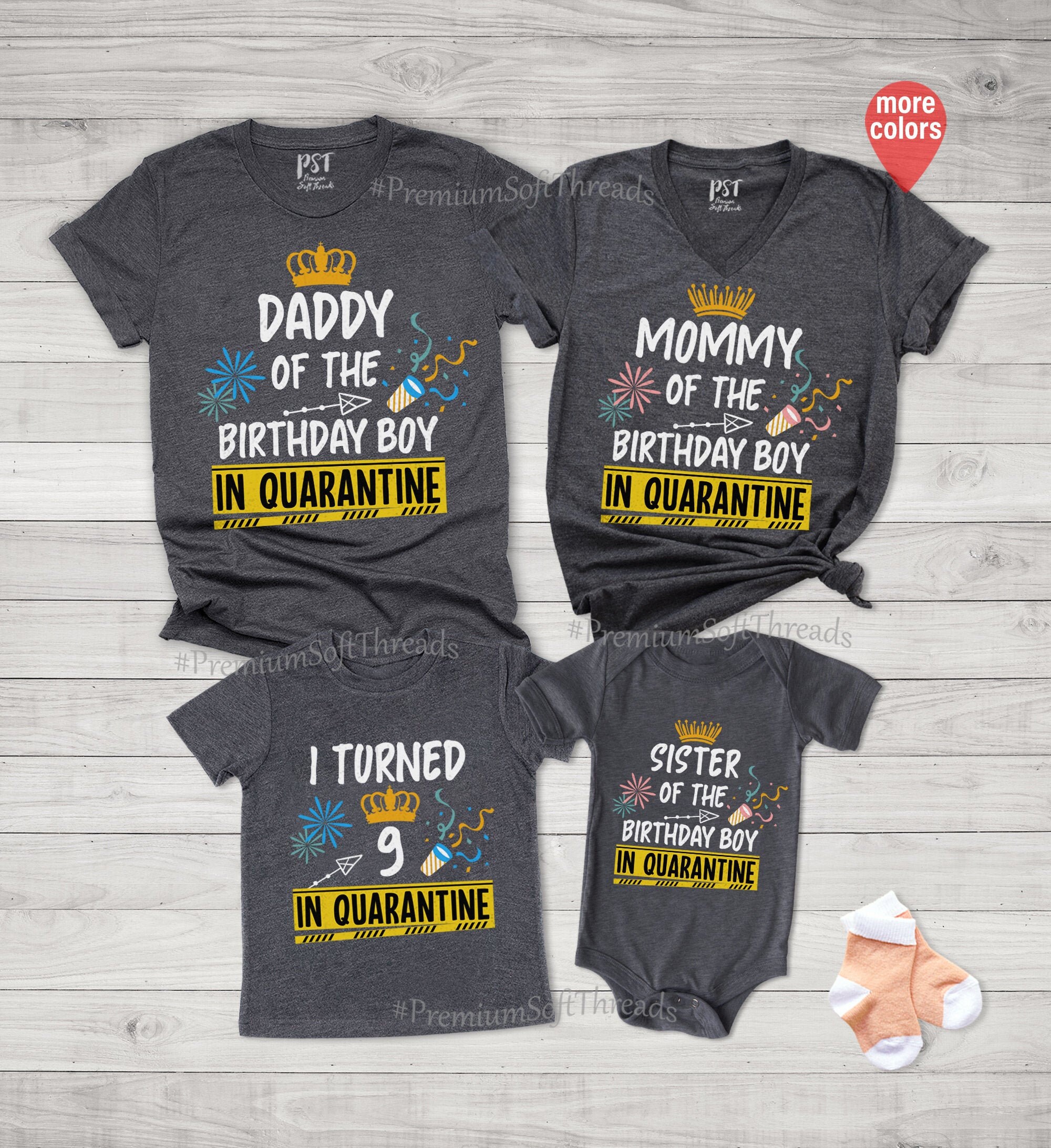 Quarantine Family Birthday Shirts 