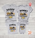 Family Construction Birthday Shirt, Construction Birthday Shirt, Personalized Construction Shirt, Birthday Boy Shirt, Yellow Truck Boy Shirt