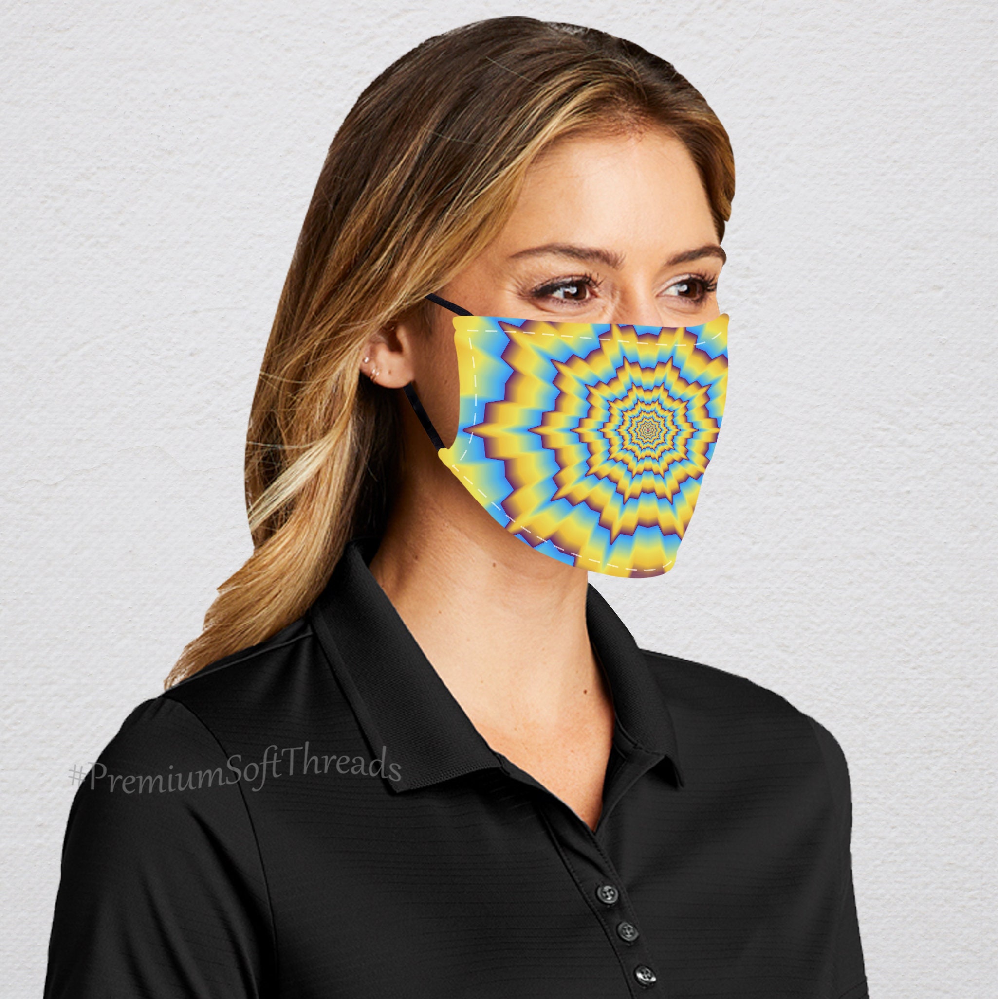 Rainbow Mask Optical Illusion Face Mask Magic Face Mask Etsy