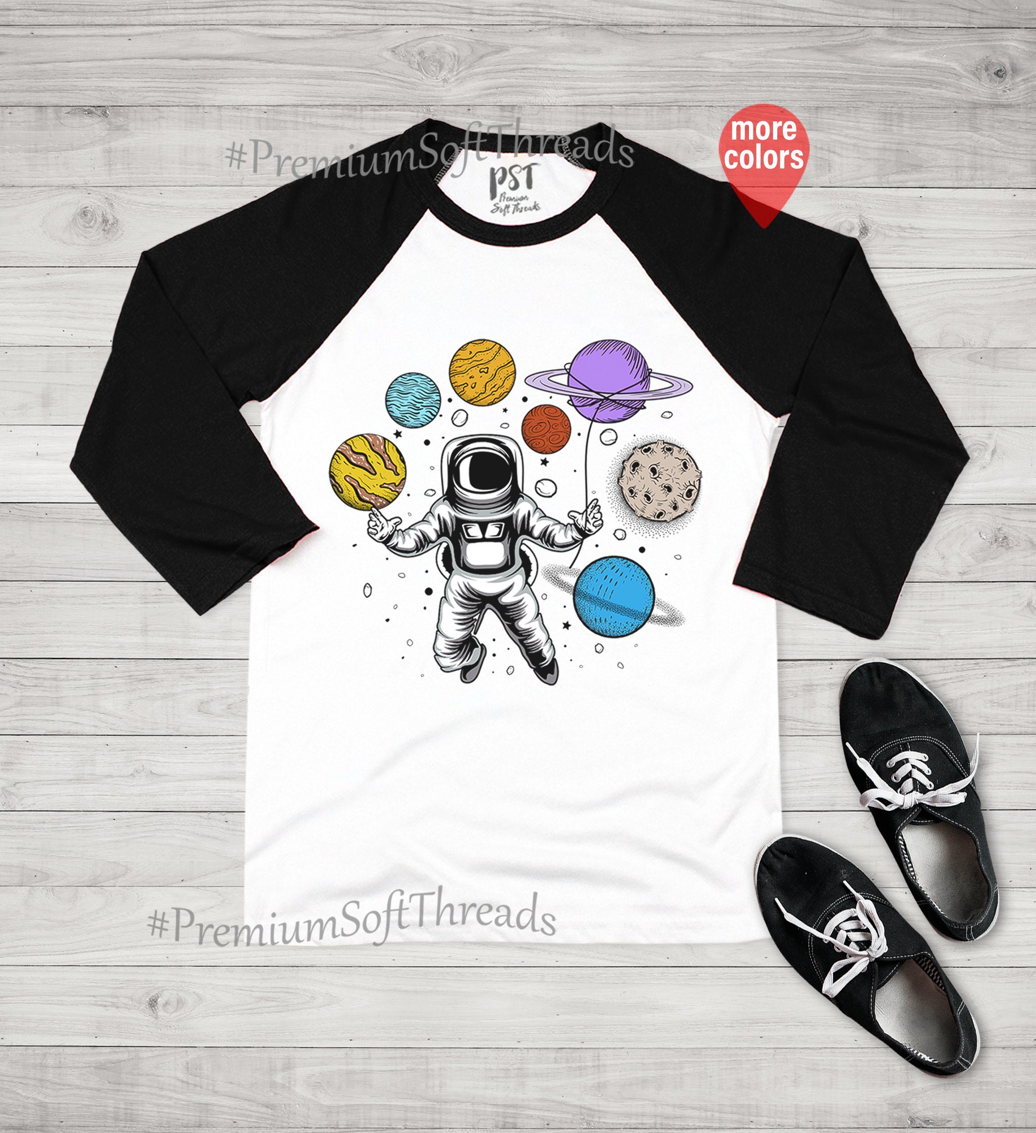 PremiumSoftThreads Family Astronaut Shirts, Astronaut Long Sleeve Shirt,Funny Astronaut Shirt, Spacewalk Astronauts, Spaceman Shirt, Outer Space Shirt