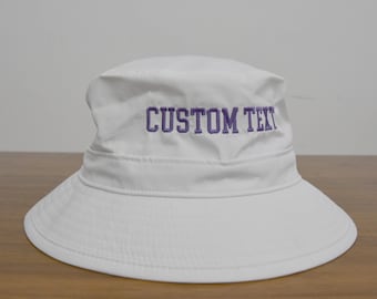 Personalized Embroidered UV Bucket Hat, Custom Text Bucket Hat, Custom Embroidery Summer Hat, Beach Hat with Name, UV Sun Hat (C948)