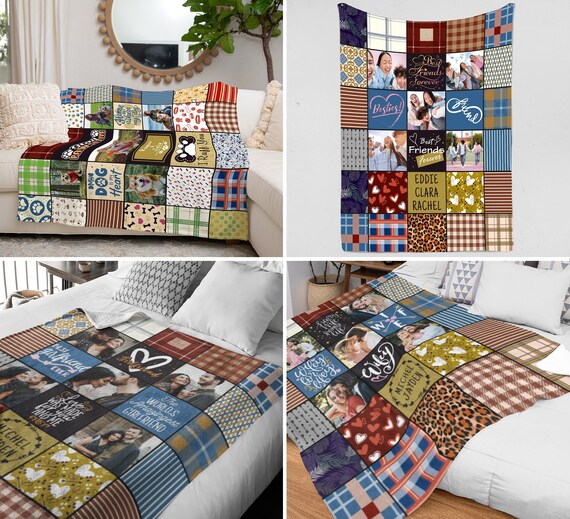 Personalized Photo Blanket Family Blanket Custom Photo Fleece Blanket Personalized Blanket Custom Collage Blanket Anniversary Blanket Etsy