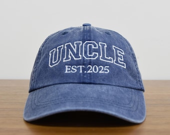 Uncle Embroidered Hat, Uncle EST. Hat, Father's Day Gift, New Uncle Est Hat, Aunt Hat, Custom Uncle Hat Established 2026 or any year