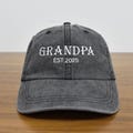 Personalized Granpa Hat, Custom Embroidered Established Grandpa Hat, Est Dad Baseball Hat, Unstructured Grandpa Hat, Father's Day Gift