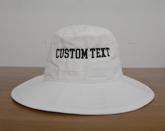 Personalized Embroidered Bucket Hat, Custom Text Bucket Hat, Custom Embroidery Sun Hat, Custom Summer Hat, Unisex Bucket Hat (C921)