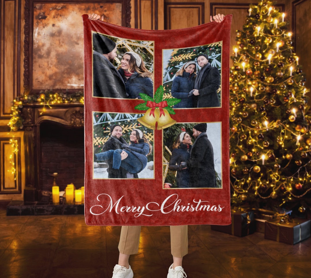 Merry Christmas Throw Blanket Custom Photo Blanket for Etsy
