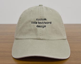 Personalized Embroidered Hat, Custom Pigment-Dyed Baseball Cap, Custom Hat with Name, Bachelorette Party Hat, Add your Text, Mom Dad Gift