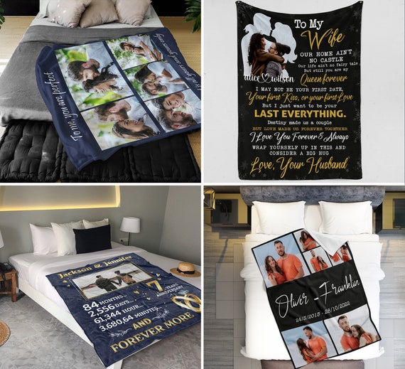 Custom Photo Fleece Blanket Custom Anniversary Blanket Etsy Denmark