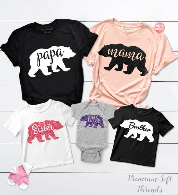 Cool Bear Print Family Matching T-shirt Set For Parent & Child - Temu Italy