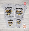 Personalized Construction Birthday Shirt, Family Matching Yellow Truck