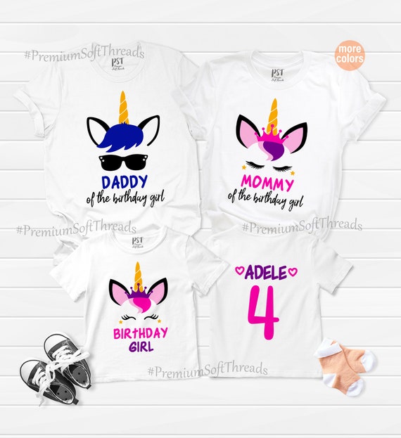 Birthday Girl Unicorn Shirt Matching 