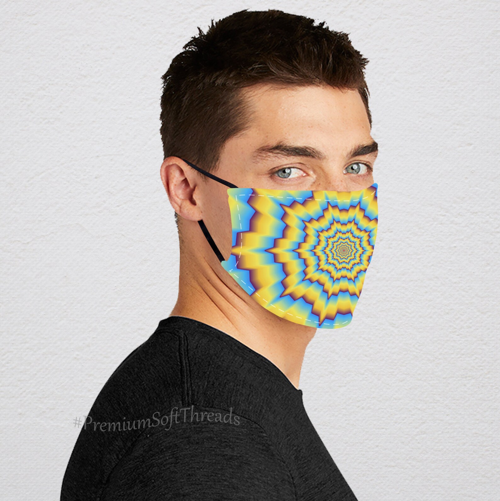 Rainbow Mask Optical Illusion Face Mask Magic Face Mask Etsy