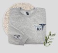 Personalized RN Sweatshirt, Custom Embroidered Nurse Crewneck, Nurse Credentials Hoodie with Caduceus, Medical Assistant Pullover, PA, NP