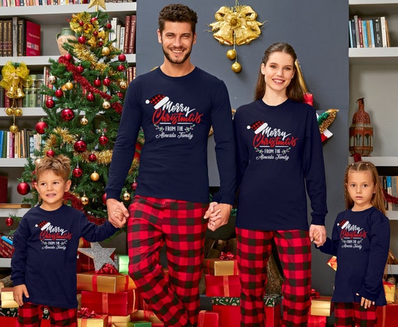 Camisa de manga larga personalizada de Feliz Navidad camisa