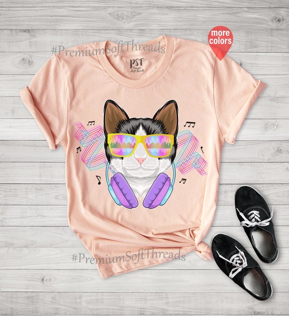 Cool Dj Cat Kitty With Sunglasses T-Shirt For Cat Lovers Cool Dj Cat Kitty With Sunglasses T-Shirt For Cat Lovers