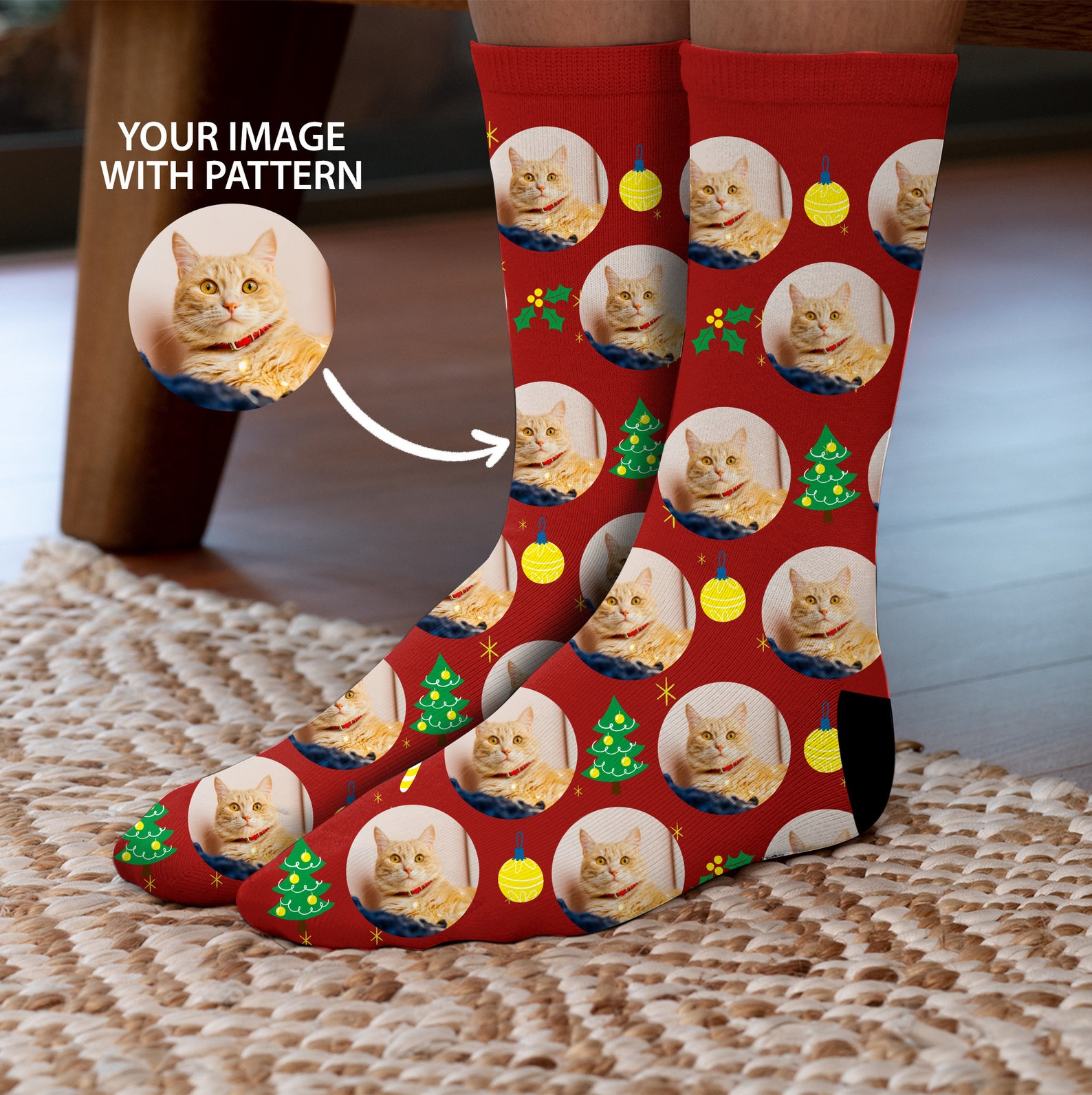 Custom Face Socks Custom Photo Sock Custom Christmas Sock Etsy