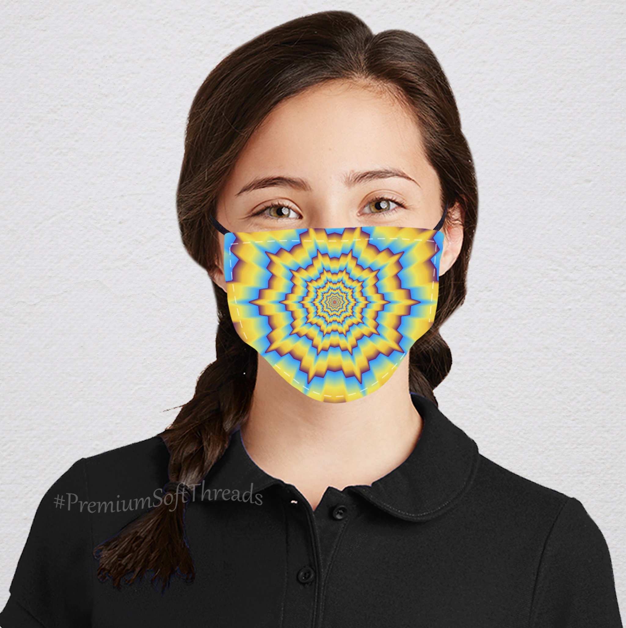 Rainbow Mask Optical Illusion Face Mask Magic Face Mask Etsy