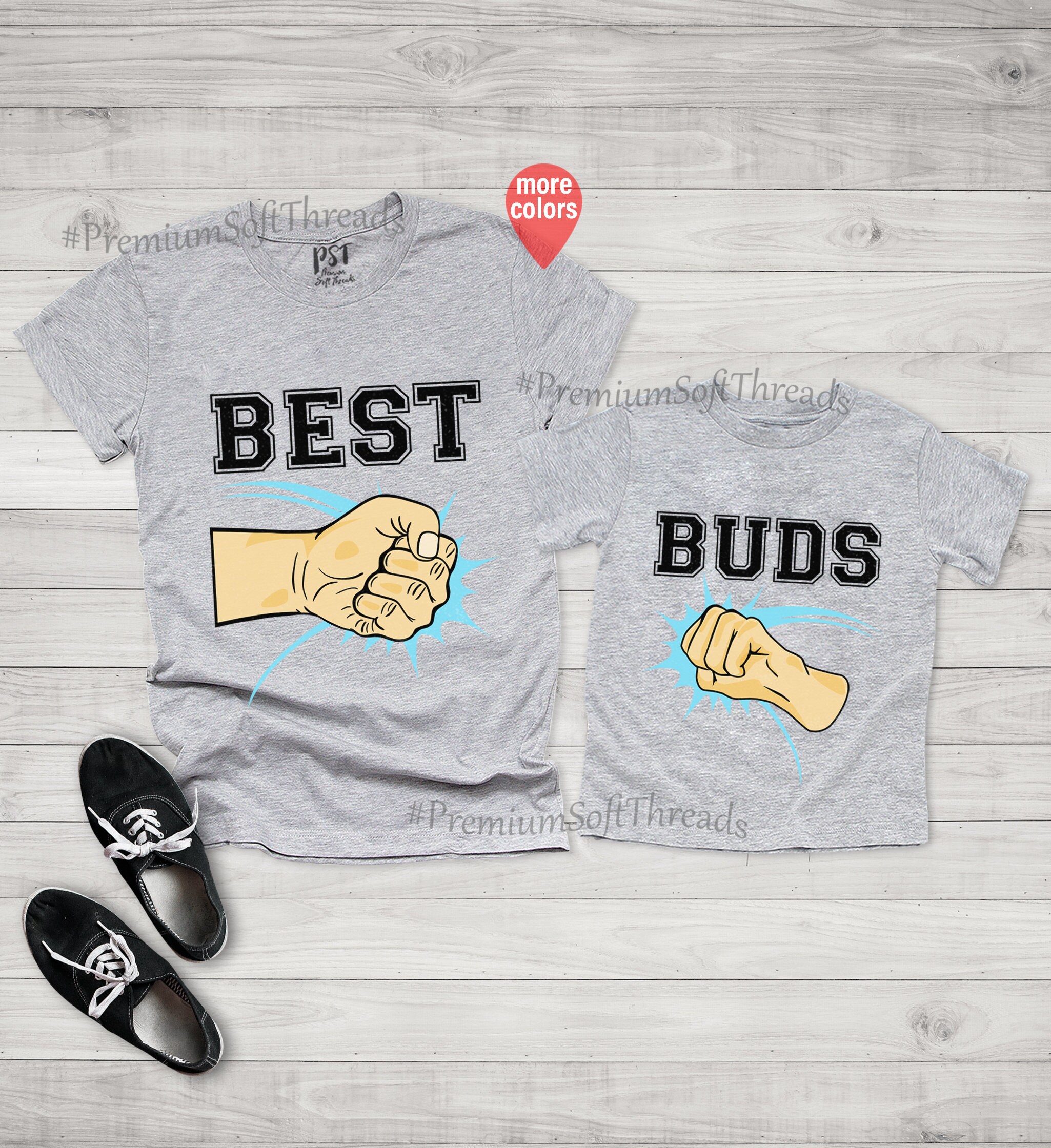 Best Buds Father and Son Matching Set Shirts Best Buds Shirt Etsy