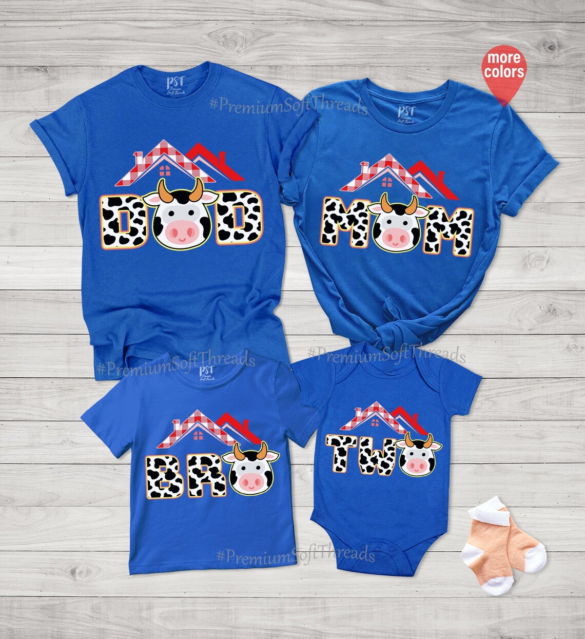 Matching Cow Family Shirt Cow Birthday Shirt Cow Mom or Dad Etsy