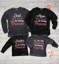 Birthday Princess Long Sleeve Shirt, Custom Birthday Girl Shirt, Little Princess Girl Long Sleeve Shirt, Matching Family Birthday Girl Shirt