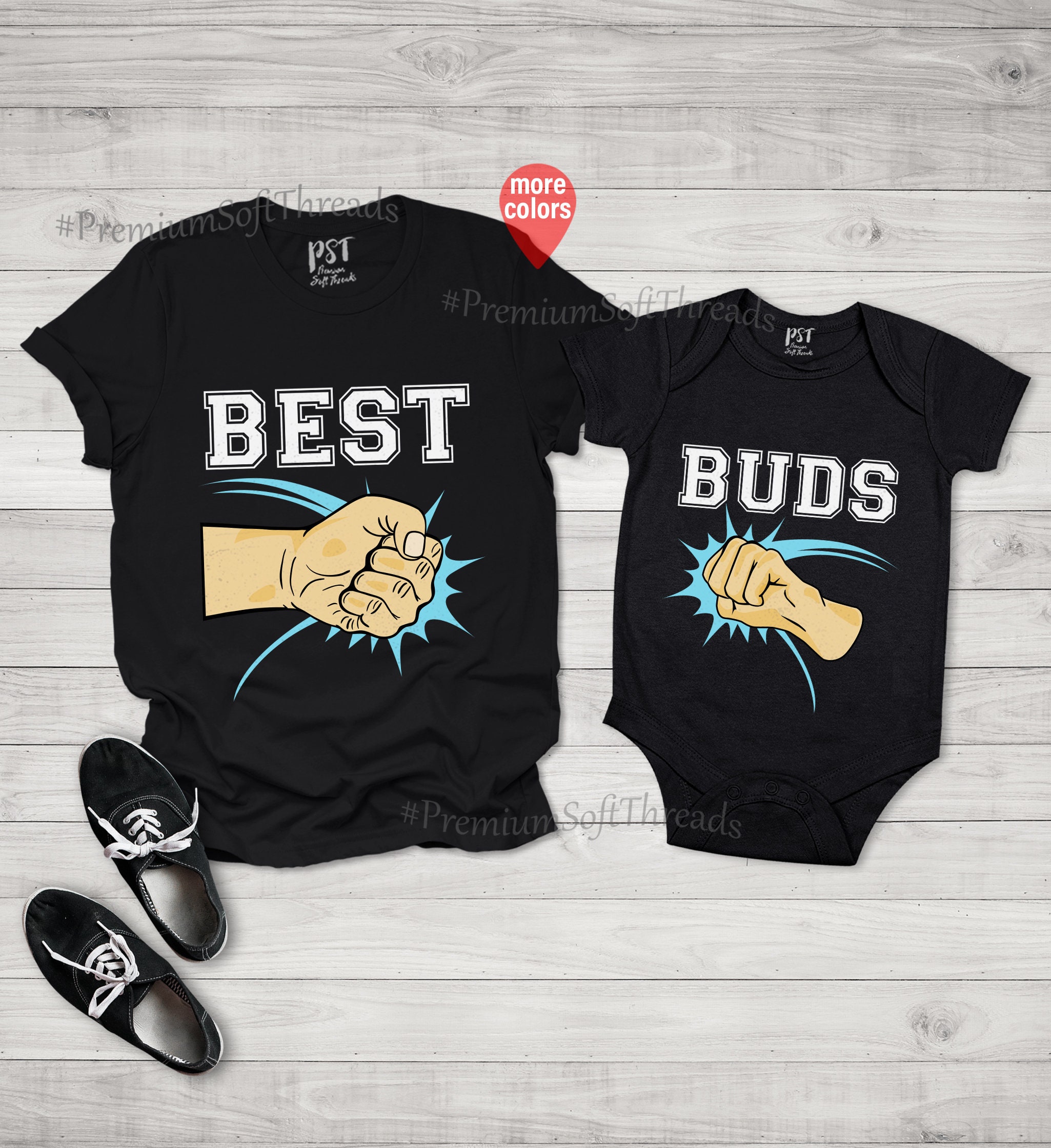 Best Buds Father and Son Matching Set Shirts Best Buds Shirt Etsy