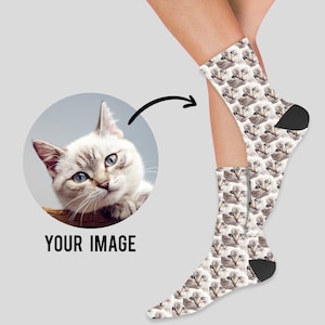 Custom Cat Socks, Custom Cat Pictures Socks, Custom Pictures Sock, Personalized Cat Sock, Custom Printed Sock, Photo Sock, Cat Graphic Socks