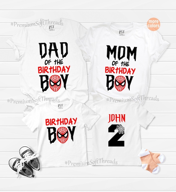 superhero family birthday shirts