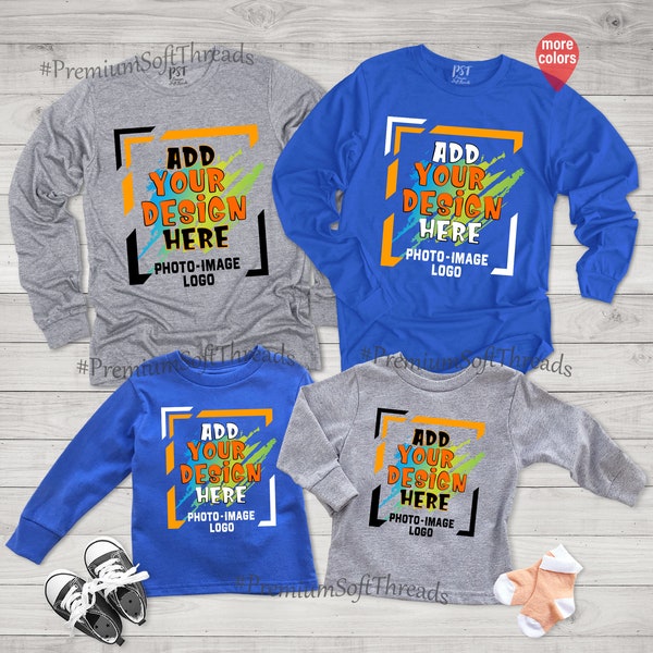 Custom Long Sleeve Shirts, Add Your Image Logo Here, Personalized Long Sleeve Shirts,  Customized Long Sleeve Shirts, Kids Long Sleeve Tee